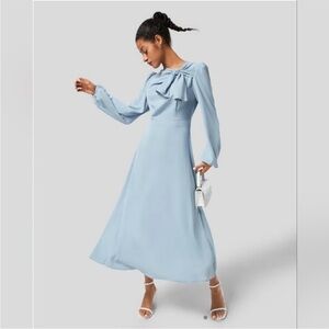 HALARA Light Blue Long Sleeve Dress